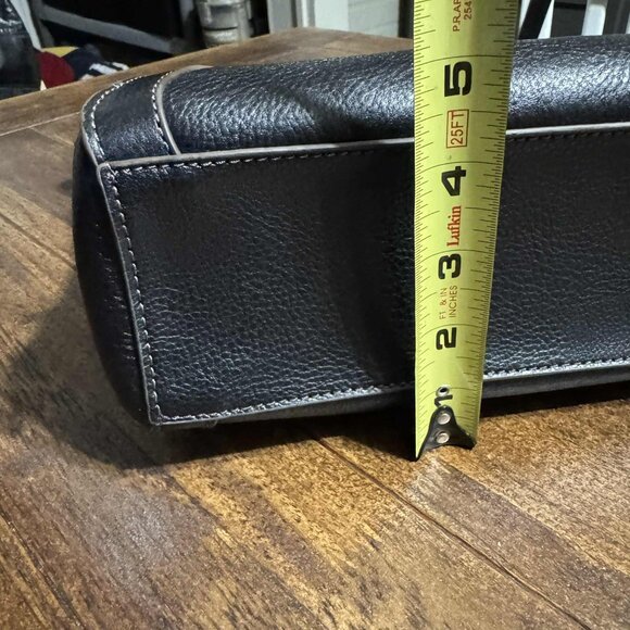 Fossil Avondale Black Leather Satchel Handbag Brass Hardware Excellent - Picture 8 of 16